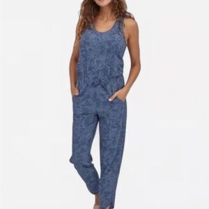 NWT Patagonia Fleetwith Romper Jumpsuit in Monkey Flower Current Blue